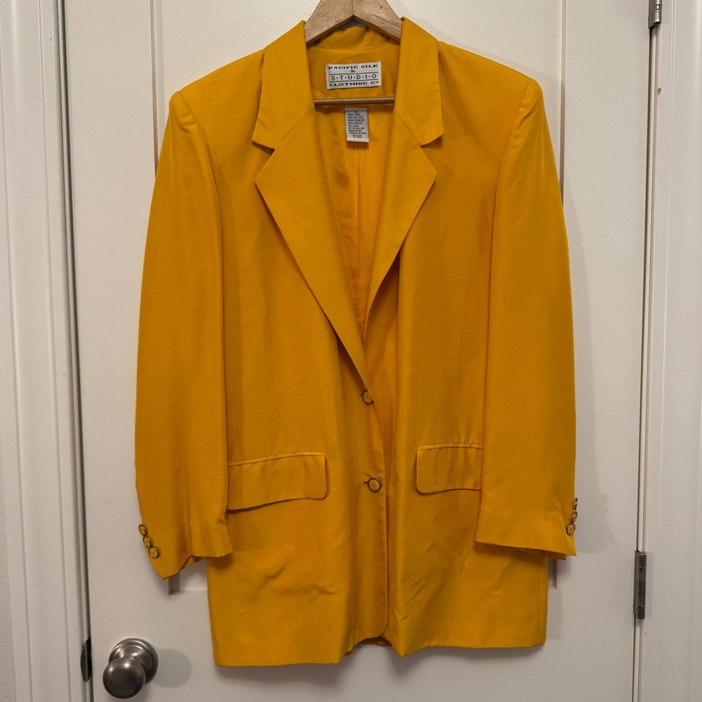 Vintage Oversized Pacific Silk Studio Clothing Co. Women's Silk Jacket Size 10
